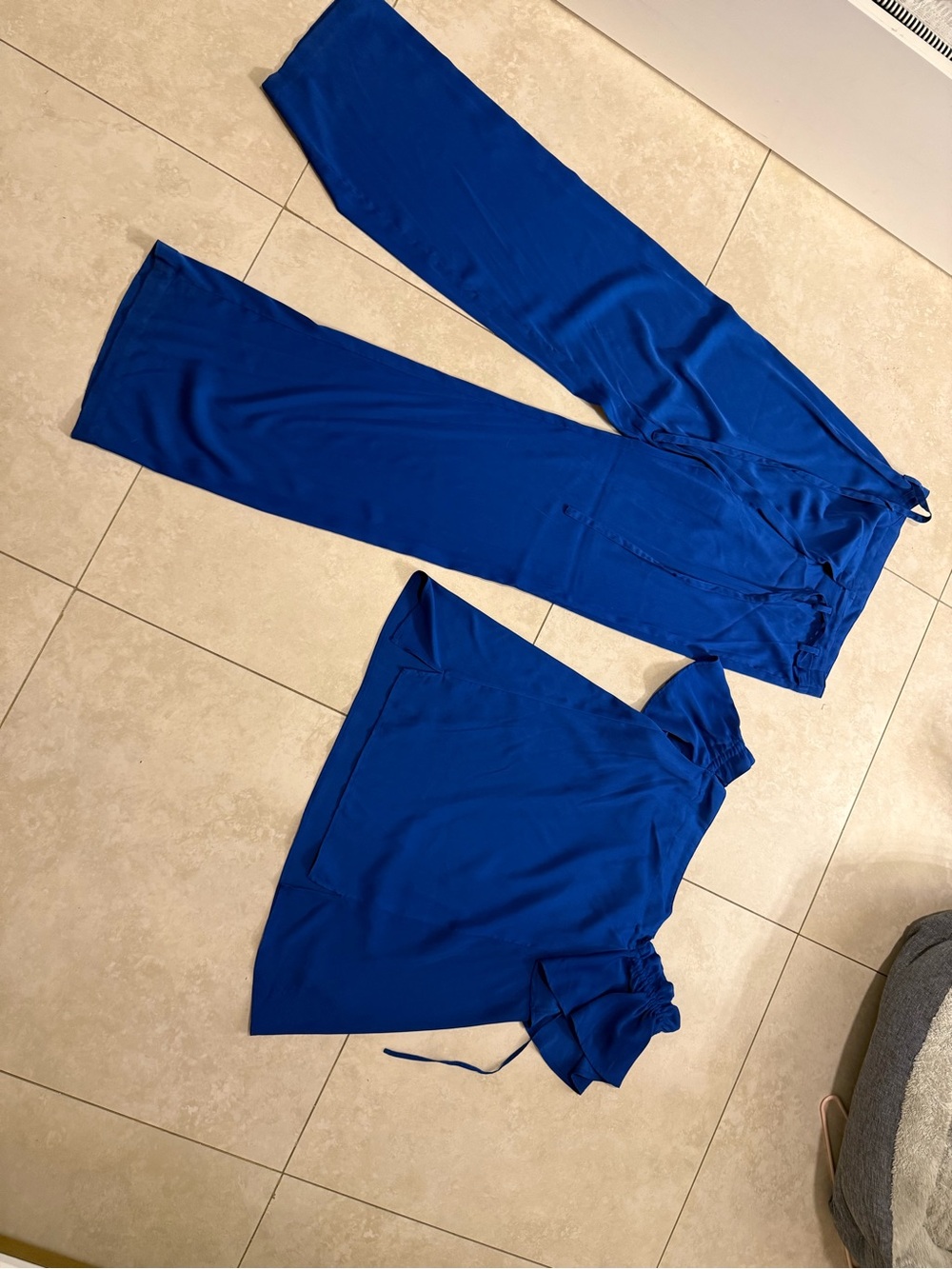 Panasonic Royal Blue Jumpsuit and Matching Top Set